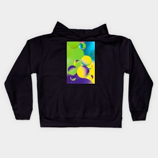 Colorful close up of oil drops in water Kids Hoodie